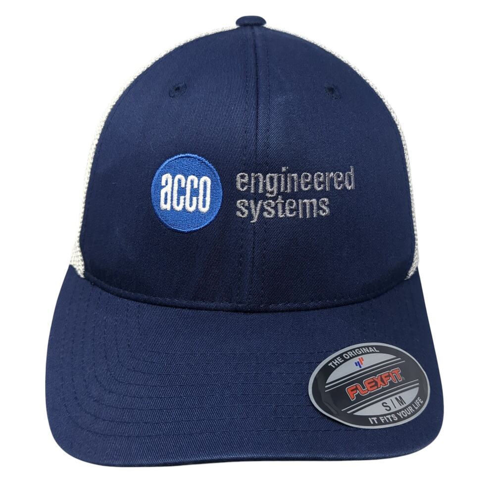 Acco Engineered Systems Fitted Trucker Hat Blue Medium Flexfit Port Authority